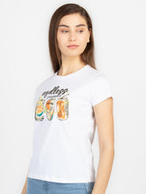 Womens Printed Round Neck T-Shirt